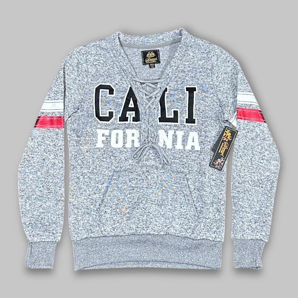 Special One California Lace-Up Heathered Grey Pullover Sweatshirt – Size Small